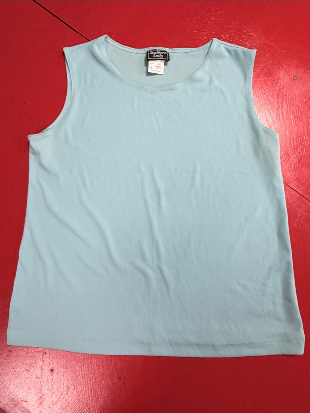 SOUTHERN LADY AQUA SLEEVELESS TOP GREAT FOR LAYERING